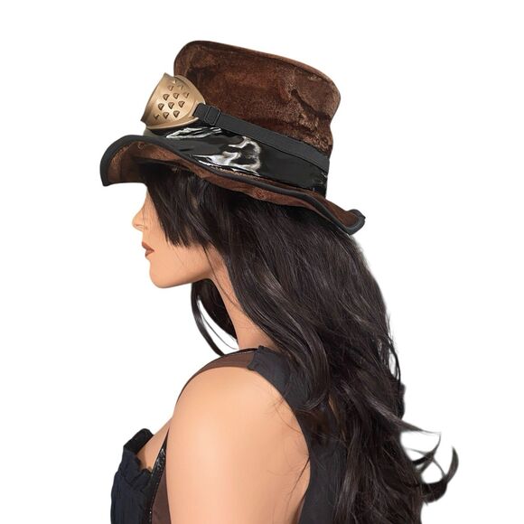 Adult XL  Steampunk Lady Costume And Hat Cosplay Size 14-16 Goggles Ruffles - Picture 6 of 10